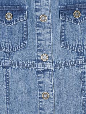 girls blue solid denim frock - 18469767 - Standard Image - 3