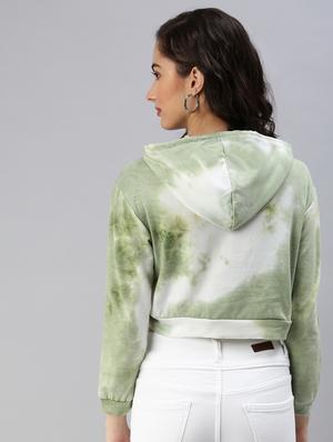 hooded tie and dye crop top - 18469957 - Standard Image - 4