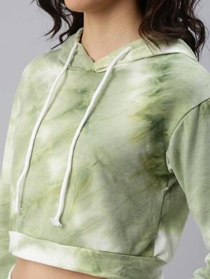 hooded tie and dye crop top - 18469957 - Standard Image - 5