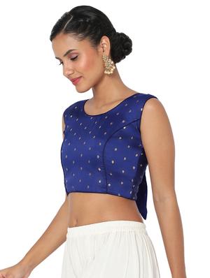 blue brocade blouse - 18470114 - Standard Image - 3
