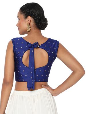 blue brocade blouse - 18470114 - Standard Image - 4