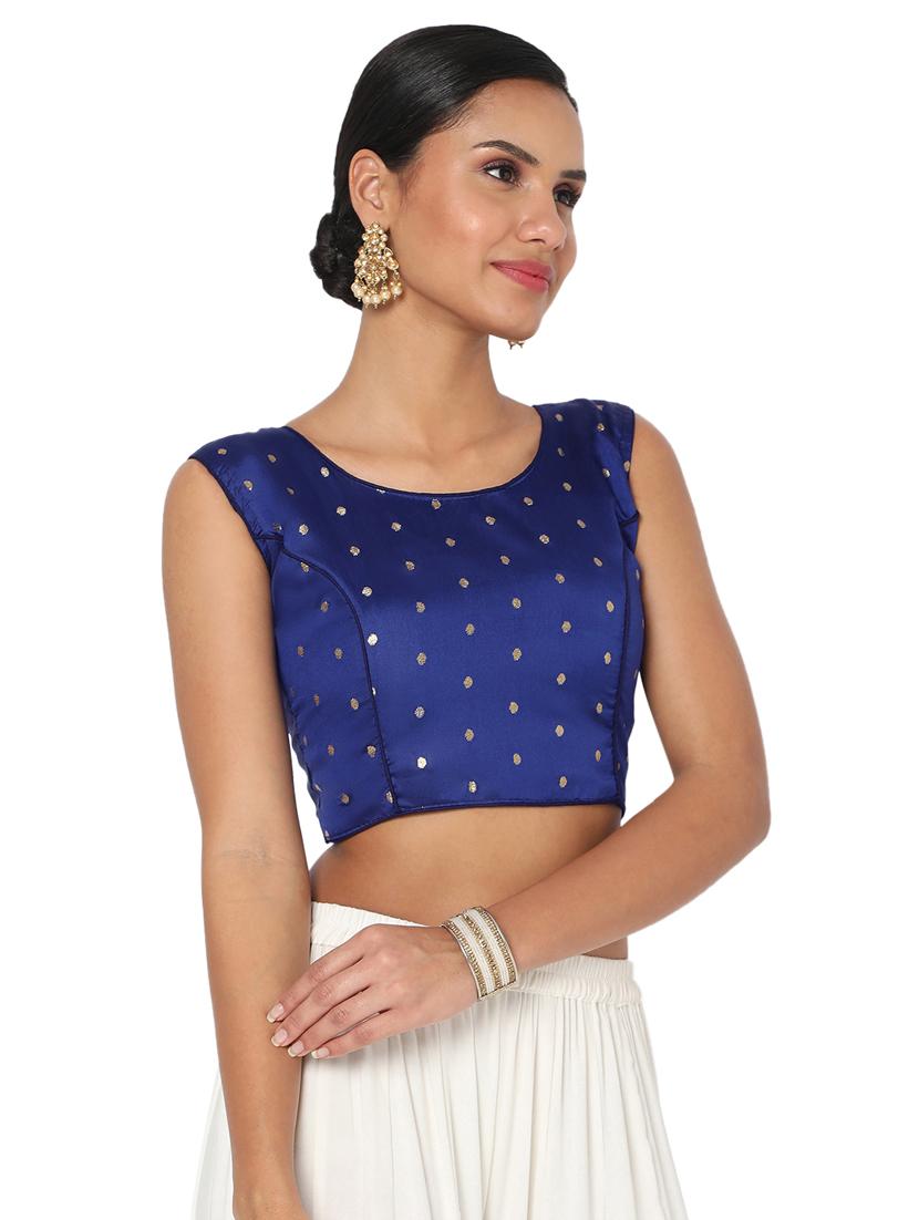 blue brocade blouse - 18470114 - Zoom Image - 2