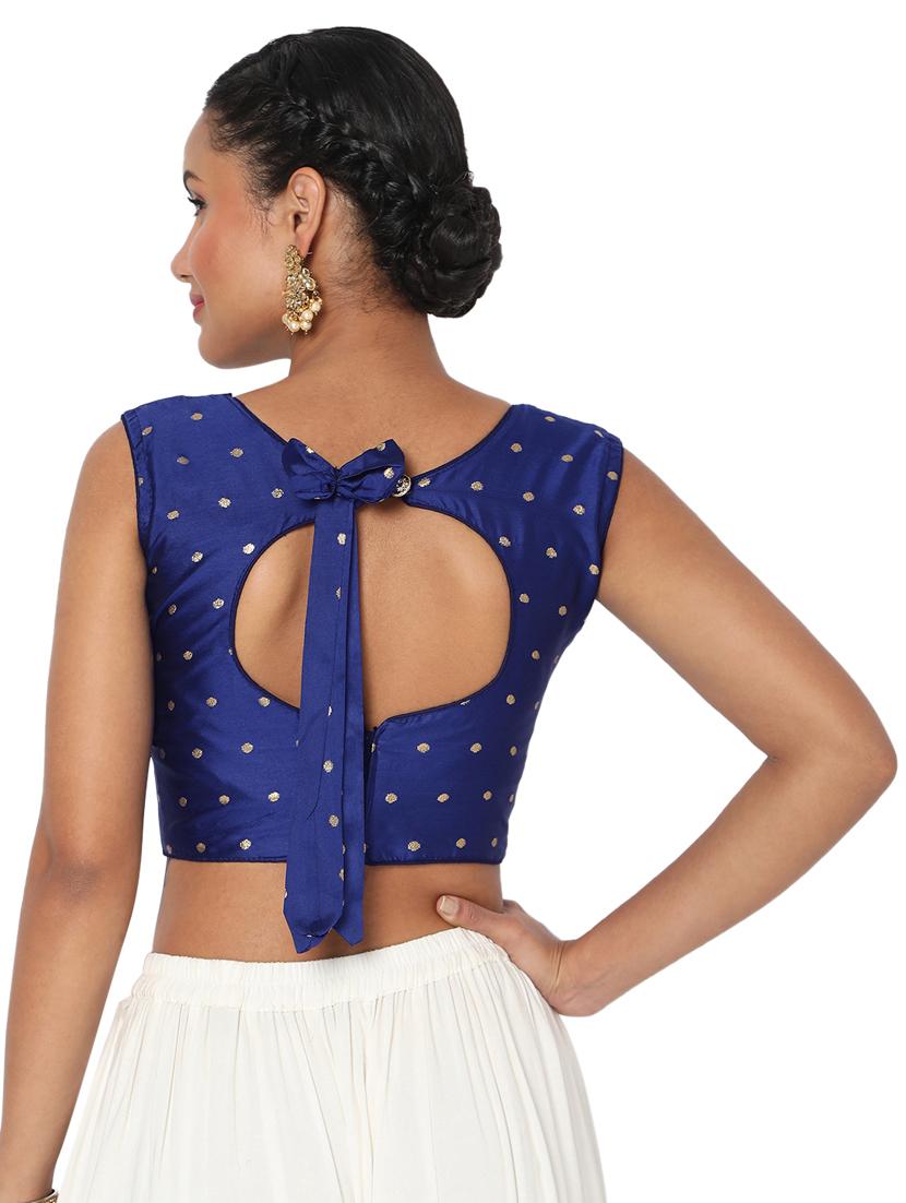 blue brocade blouse - 18470114 - Zoom Image - 4