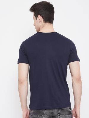 navy-blue solid t-shirt - 18470230 - Standard Image - 3