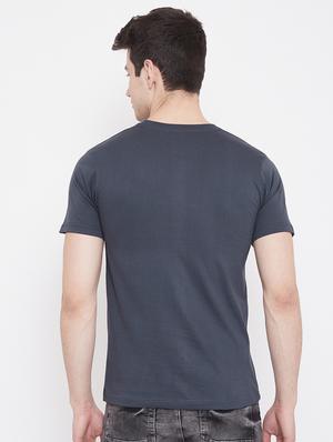 navy-blue chest-printed t-shirt - 18470232 - Standard Image - 3