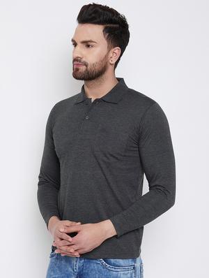 charcoal-grey polo t-shirt - 18470263 - Standard Image - 2
