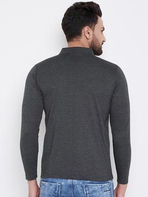 charcoal-grey polo t-shirt - 18470263 - Standard Image - 3
