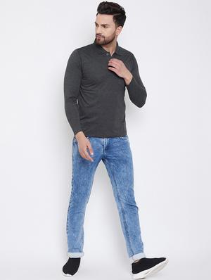 charcoal-grey polo t-shirt - 18470263 - Standard Image - 4