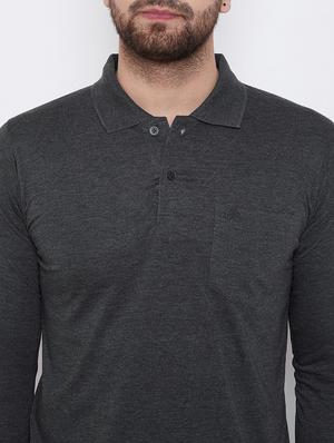charcoal-grey polo t-shirt - 18470263 - Standard Image - 5