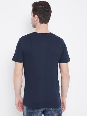 navy-blue solid t-shirt - 18470291 - Standard Image - 3
