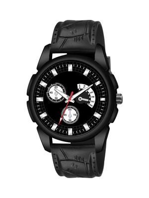 kajaru jew_52_k_1220 black om mahadev bracelet with black dial and pu black strap fancy look analog with quartz watch - 18470705 - Standard Image - 2