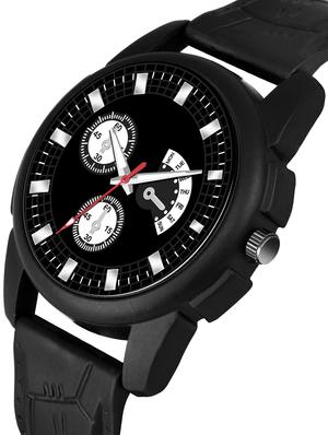 kajaru jew_52_k_1220 black om mahadev bracelet with black dial and pu black strap fancy look analog with quartz watch - 18470705 - Standard Image - 3