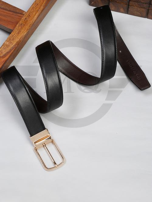 dotted black leather belt - 18470779 - Standard Image - 1