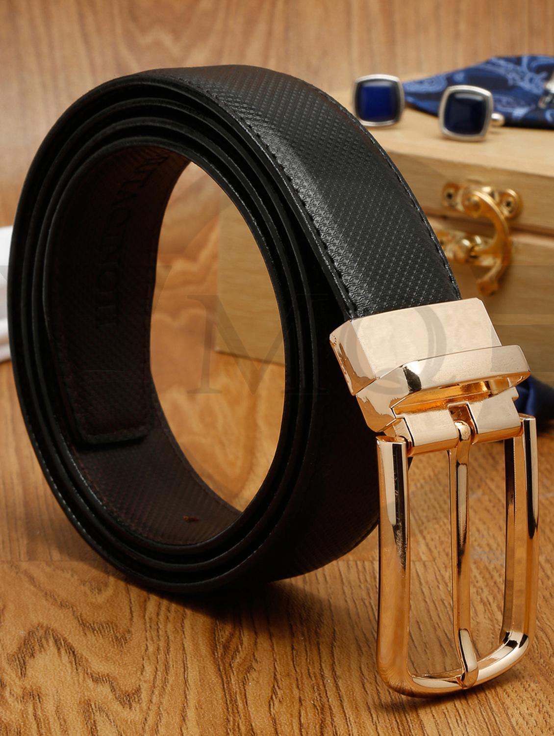 dotted black leather belt - 18470779 - Zoom Image - 2