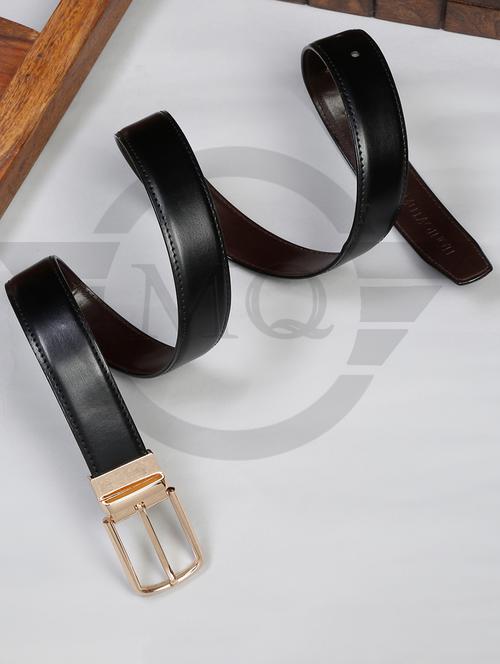 plain black leather belt - 18470781 - Standard Image - 1