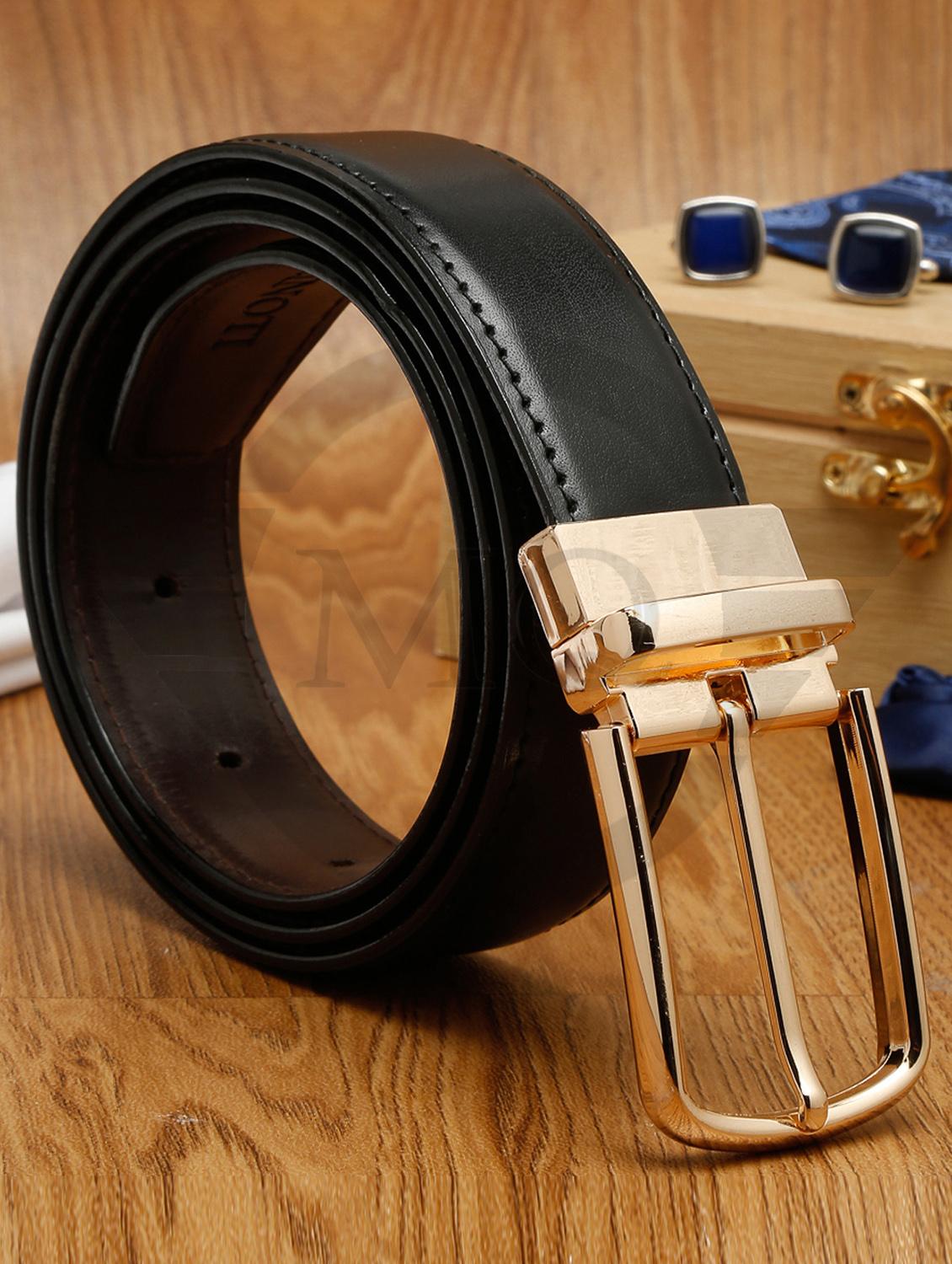 plain black leather belt - 18470781 - Zoom Image - 2