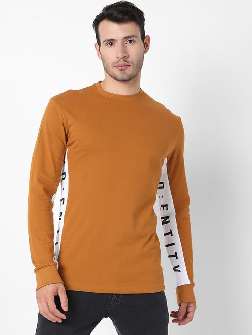 mustard color block t-shirt - 18470925 - Standard Image - 1