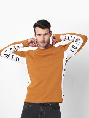 mustard color block t-shirt - 18470925 - Standard Image - 3