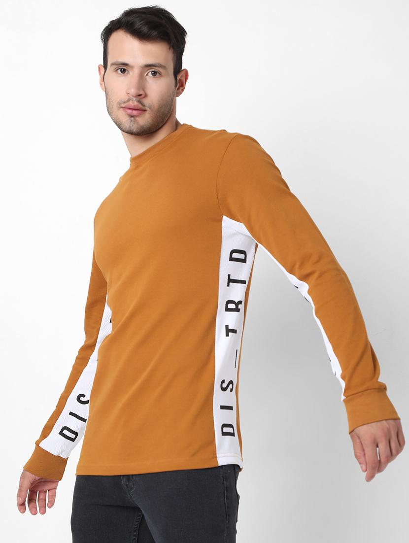 mustard color block t-shirt - 18470925 - Zoom Image - 2