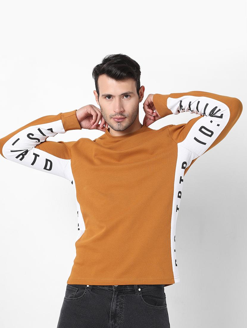 mustard color block t-shirt - 18470925 - Zoom Image - 3