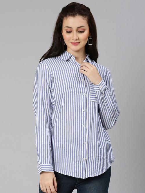 blue striped regular shirt - 18471042 - Very Small Image - 1