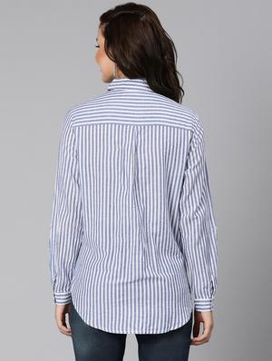 blue striped regular shirt - 18471042 - Standard Image - 4