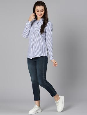 blue striped regular shirt - 18471042 - Standard Image - 5