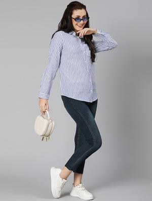 blue striped regular shirt - 18471042 - Standard Image - 6