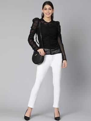 ruched solid regular top - 18471062 - Standard Image - 5