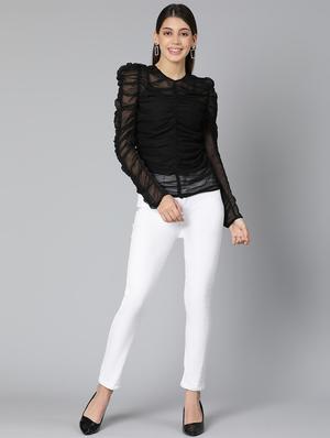 ruched solid regular top - 18471062 - Standard Image - 6