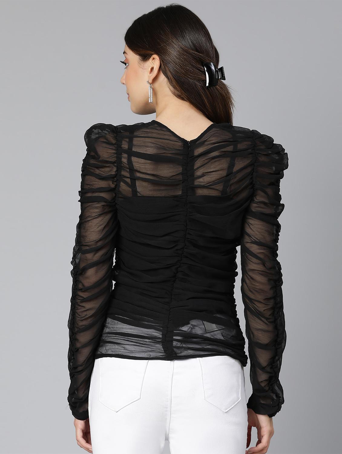ruched solid regular top - 18471062 - Zoom Image - 4