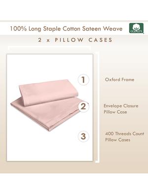 pizuna cotton 400 thread count standard pillowcases tan 100% long staple cotton satin pillowcase tan 2 pillow cover - 18471177 - Standard Image - 3