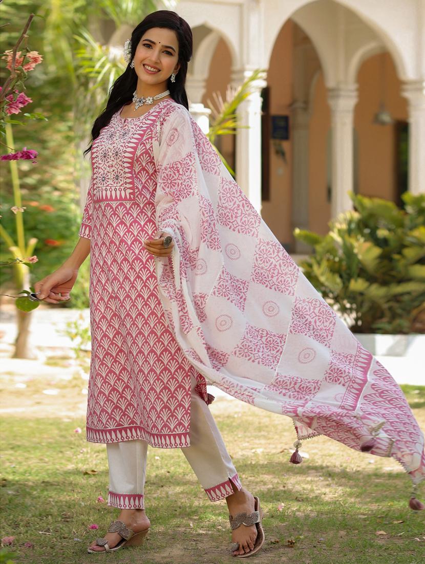 printed kurta dupatta set - 18471393 - Zoom Image - 2