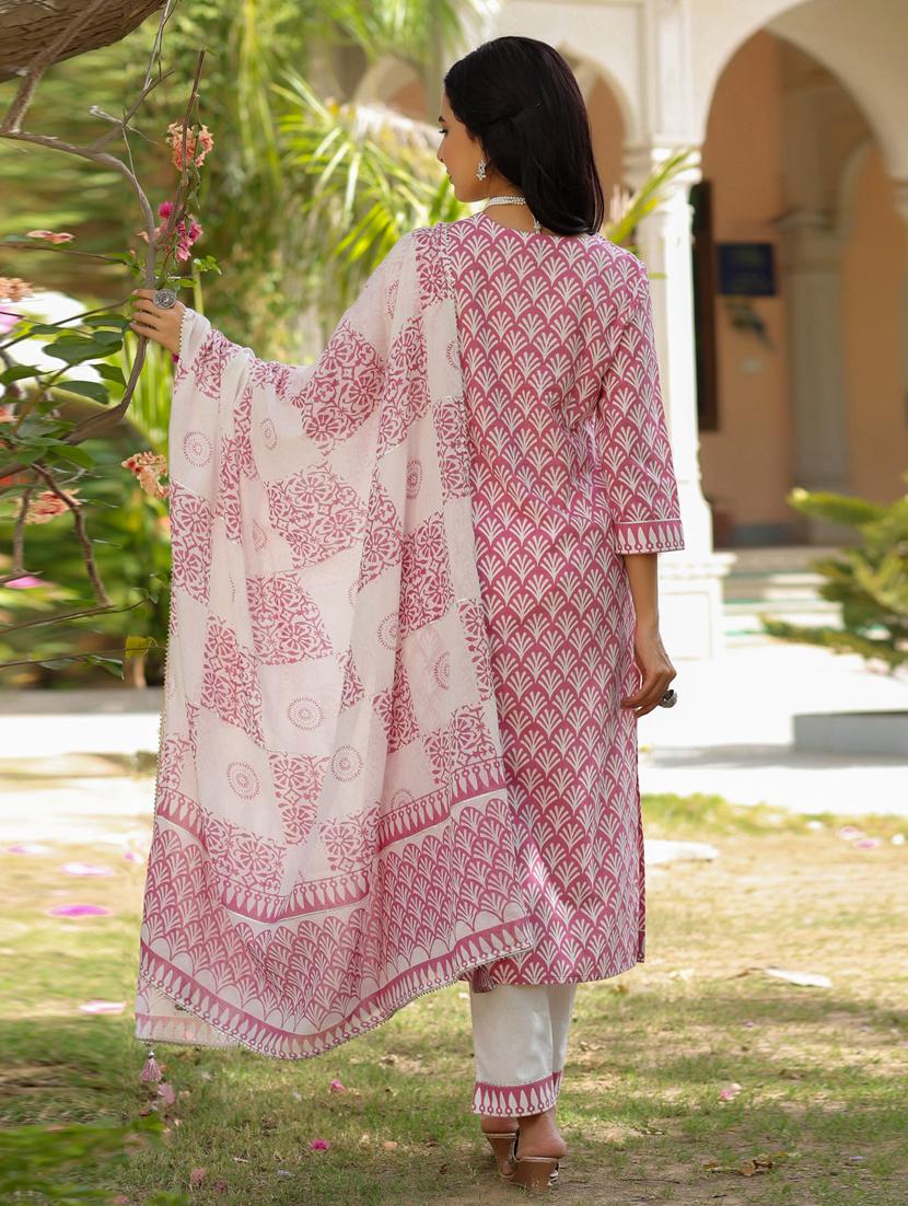 printed kurta dupatta set - 18471393 - Zoom Image - 4