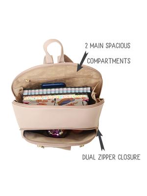 mauve solid regular backpack - 18471839 - Standard Image - 3