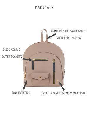mauve solid regular backpack - 18471839 - Standard Image - 5