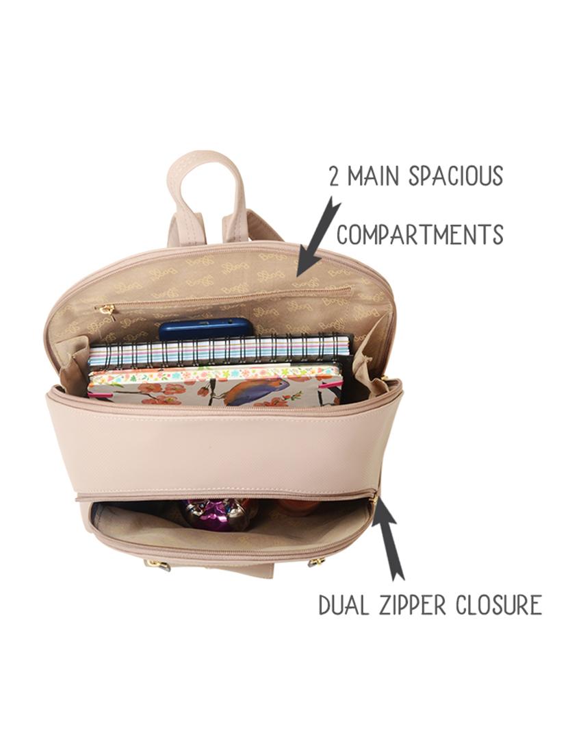 mauve solid regular backpack - 18471839 - Zoom Image - 3
