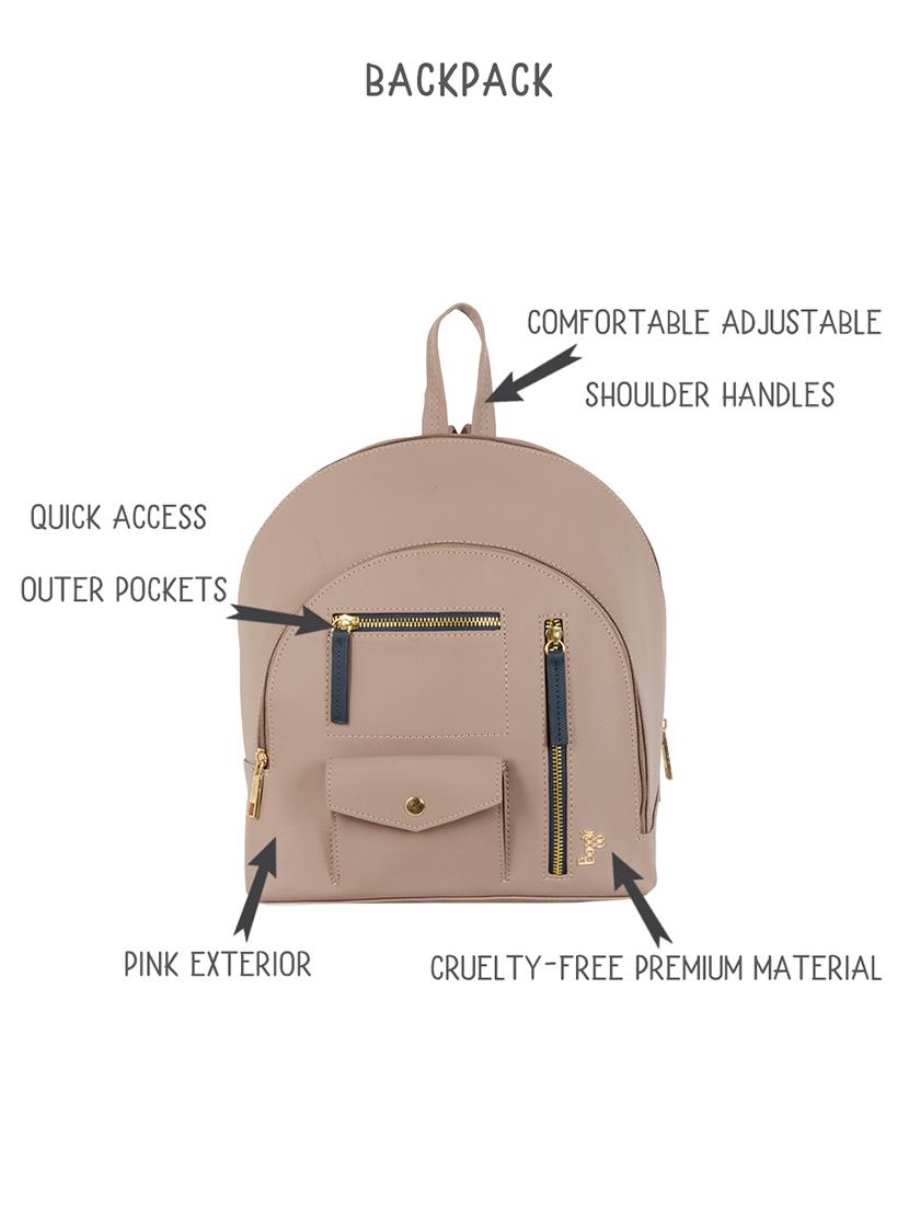 mauve solid regular backpack - 18471839 - Zoom Image - 5