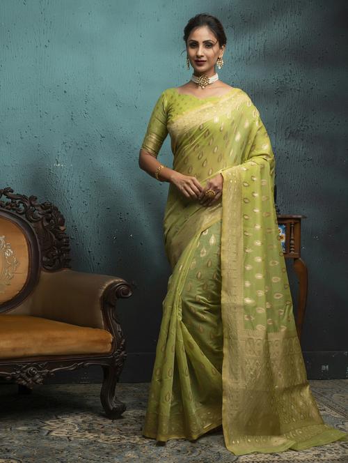 jacquard work woven saree with blouse - 18472465 - Standard Image - 1