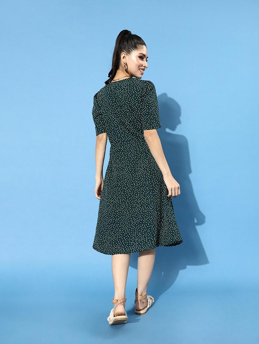 v-neck polka dots a-line dress - 18472608 - Zoom Image - 3