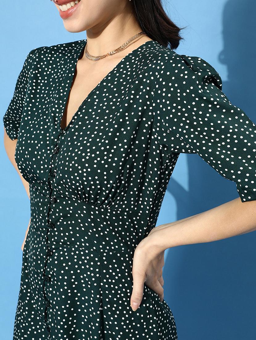 v-neck polka dots a-line dress - 18472608 - Zoom Image - 5