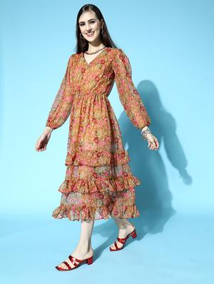 bishop sleeved layered dress - 18472661 - Standard Image - 2