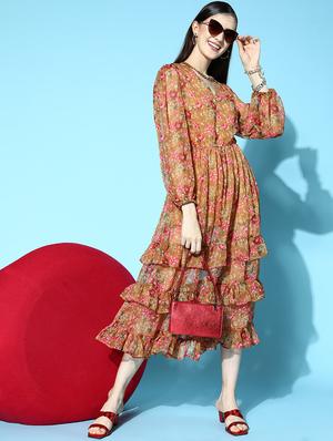bishop sleeved layered dress - 18472661 - Standard Image - 4