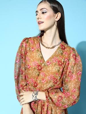 bishop sleeved layered dress - 18472661 - Standard Image - 5