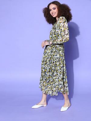 bishop sleeved floral maxi dress - 18472913 - Standard Image - 2