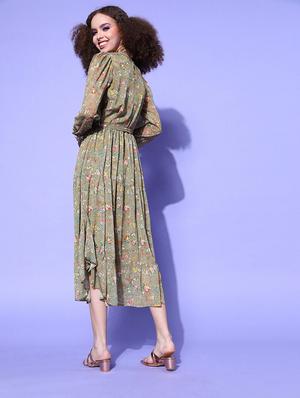 bishop sleeved floral maxi dress - 18472915 - Standard Image - 3