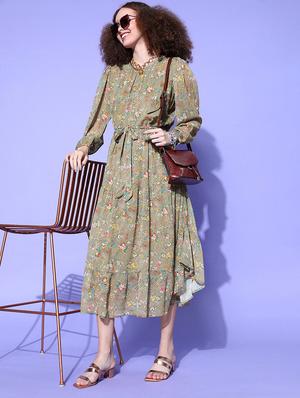bishop sleeved floral maxi dress - 18472915 - Standard Image - 4