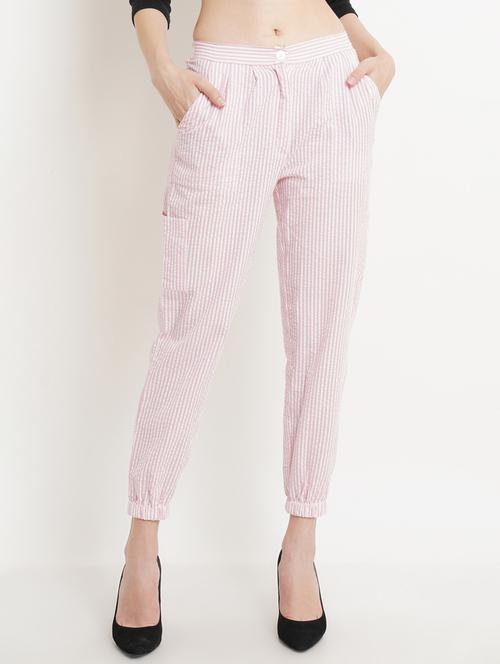 pink striped jogger - 18473067 - Standard Image - 1