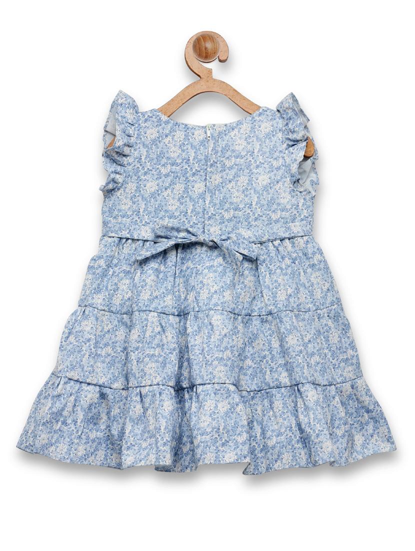 girls blue floral frock - 18473268 - Zoom Image - 2