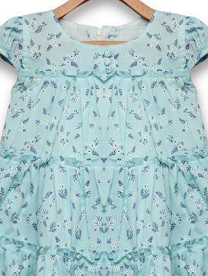 girls blue floral frock - 18473271 - Standard Image - 3